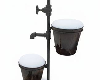 Vintage Cast Iron Outdoor Faucet with Planter Buckets