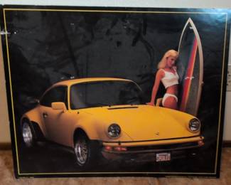 Porsche Turbo Spoiled Surfer Girl Poster