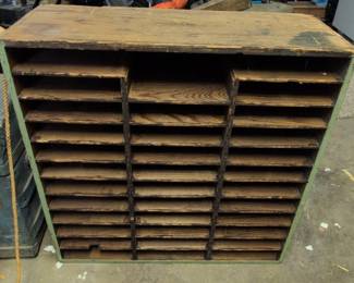 Vintage Wooden Letterpress Type Cabinet