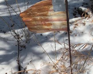 Rustic Metal American Flag Garden Stake
