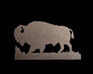 Metal Buffalo Silhouette Bookend