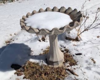 Concrete Fluted Bird Bath