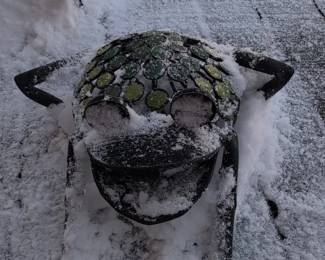 Mosaic Frog Garden Statue