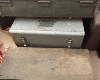 Vintage Metal Tool Chests and Military Ammo Cans