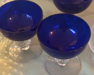 Vintage colbalt goblets