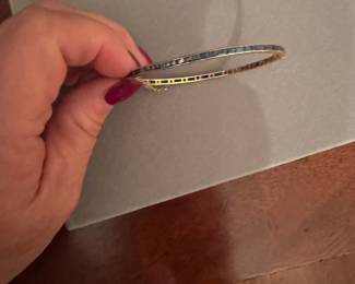 18k and sapphire bangle