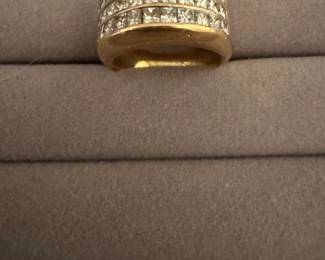 24k multi tired diamond ring