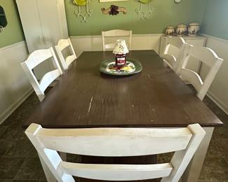 Farmhouse Dining Table 6 Chairs