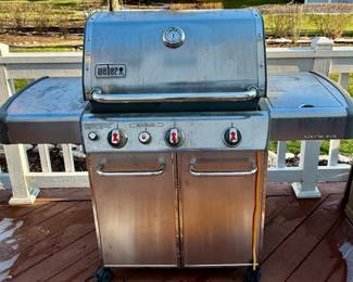 All Stainless Steel Weber Genesis Propane Gas Grill with Side Burner