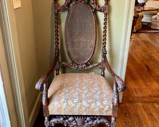Barley twist throne chair