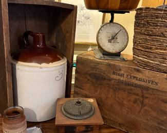 Crates and crockery items 