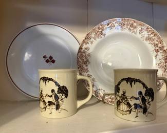 Tea leaf ironstone and brown transferware 