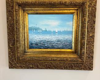 Nautical Oil Painting Signed Van Wooten