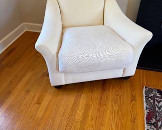 Pair of Verellen Modern Lounge Chairs in Muslin