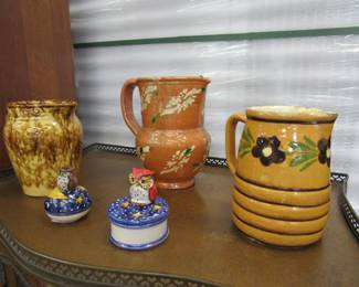 Antique French Redware and pottery