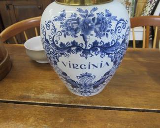 Large antique tobacco jar