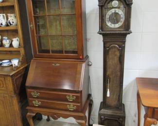 Antique  secretary and  Grandmother's Clock (circa 1890) shipped here from England