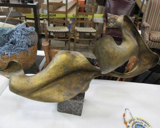 David Burt bronze and marble sculpture