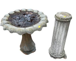 Concrete Bird Bath + Pedestal