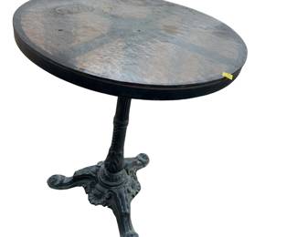 Ornate Cast Base Glass Top Outdoor Table