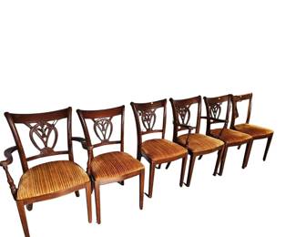 Vintage Mahogany Tell City Chairs 2 Captains 4 Sides