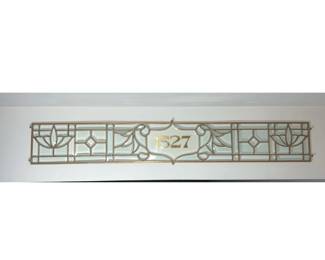 Leaded Beveled Glass Transom Address Panel Front Door
