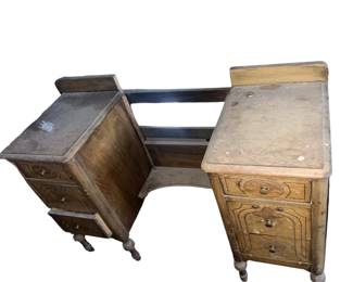 Golf Clubs Some Wood Shaft Vanity & Mirror