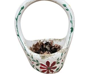 Vintage Concrete Basket Planter Fine