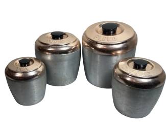 Kromex Spun Aluminum Canisters