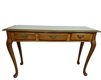Queen Anne Style Oak Console Table Drawers