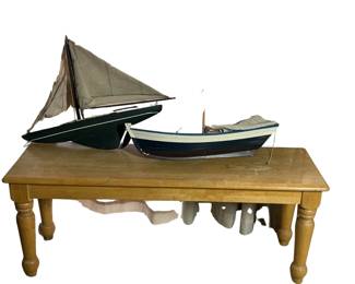 Wooden Side Table Wooden Sail Boats