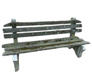 Concrete and Wood Park Bench