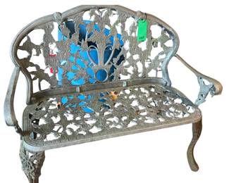 Cast Iron Or Aluminum Rose Motif Garden Bench