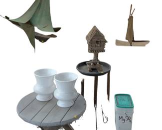 Various Outdoor Decor Sail Boats Table Bird House Planters