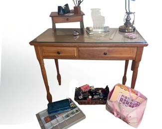 Wooden Writing Desk Lamp Office Supplies