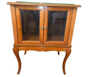 End Bedside Tables Glass Door Fronts Light Wood