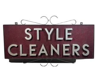 Vintage Scrolled Style Cleaners Metal Sign 3D Letters ~4ftx1.5ft