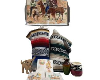 Original Robert Morken Artwork Western Blankets + Pottery Mugs Chihuahua Crochet Handkerchiefs