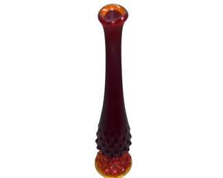 Fenton Amberina Swung Bud Vase
