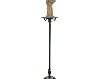 Antique Ornate Lamp Base DIY Pedestal + St Francis Figure