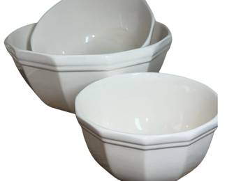 Paltzgraff Heritage White Mixing Bowls Set 3 Pcs