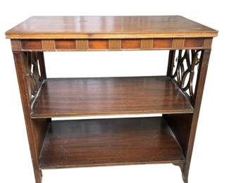 Wooden Bookcase Gothic Pattern Open Fretwork