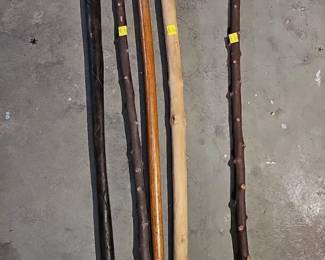 5 Wooden Canes Hand Carved