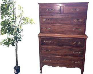 Vintage Highboy Dresser French Provincial Chest on Chest Matches #141 142 Artificial Tree