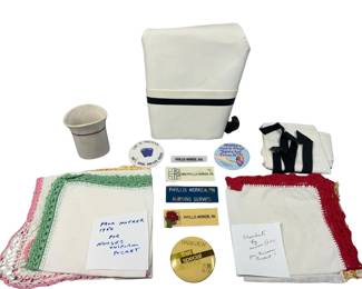 1950s Nurses Hat Name Tags Parkview +Vintage Handkerchiefs