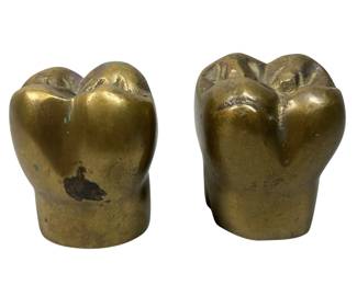 Vintage 1978 Brass Molar Paper Weights