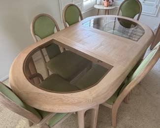 oak dining set w / 6 chairs