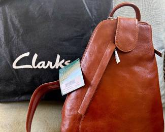 Clarks leather back pack 