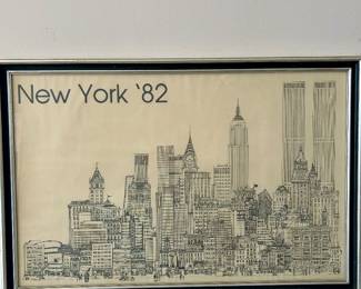 '82 framed print NYC & Twin Towers