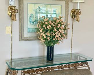 Glass top console table